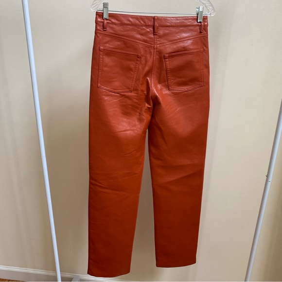 Wilfred Melina orange vegan leather straight leg pants - Picture 4 of 8